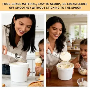 Electric heating ice cream scoop, IPX7 waterproof rating, 2000mAh battery, with USB charging cable, rechargeable ice cream scoop, specially designed for hard ice cream, perfect companion for parties, birthdays, and gatherings