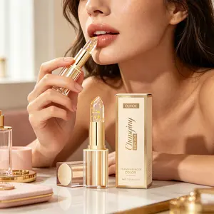 OUHOE Gold Foil Color Changing Lipstick, Moisturizing Lip Balm with Natural Tint, Smooth Sheer Lip Color, Lightweight Hydrating Lip Makeup for Daily Wear