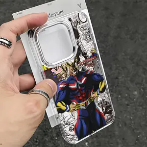 Anime All Might Phone Case for iPhone 17 16e 16 15 14 13 12 11 Pro Max Air X XR Xsmax 8 7 Plus, Transparent Soft Tpu Back Cover Protection