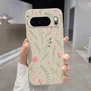 Rounded Edge Phone Case for Google Pixel 10 9 XL 8 7 Pro A  Floral Whisper Dream Pattern Full Body Protection Shockproof Soft Liquid Silicone Cover Cellphone Protective