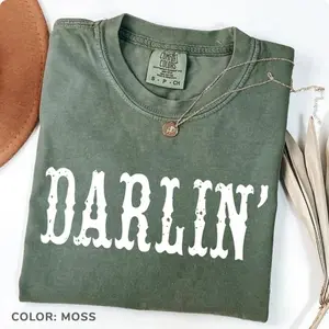 [Sale up to 70%] Comfort Colors DARLIN' Tshirt, Country Girl Shirts, Nashville Tee, Vintage Cowgirl , Funny Western