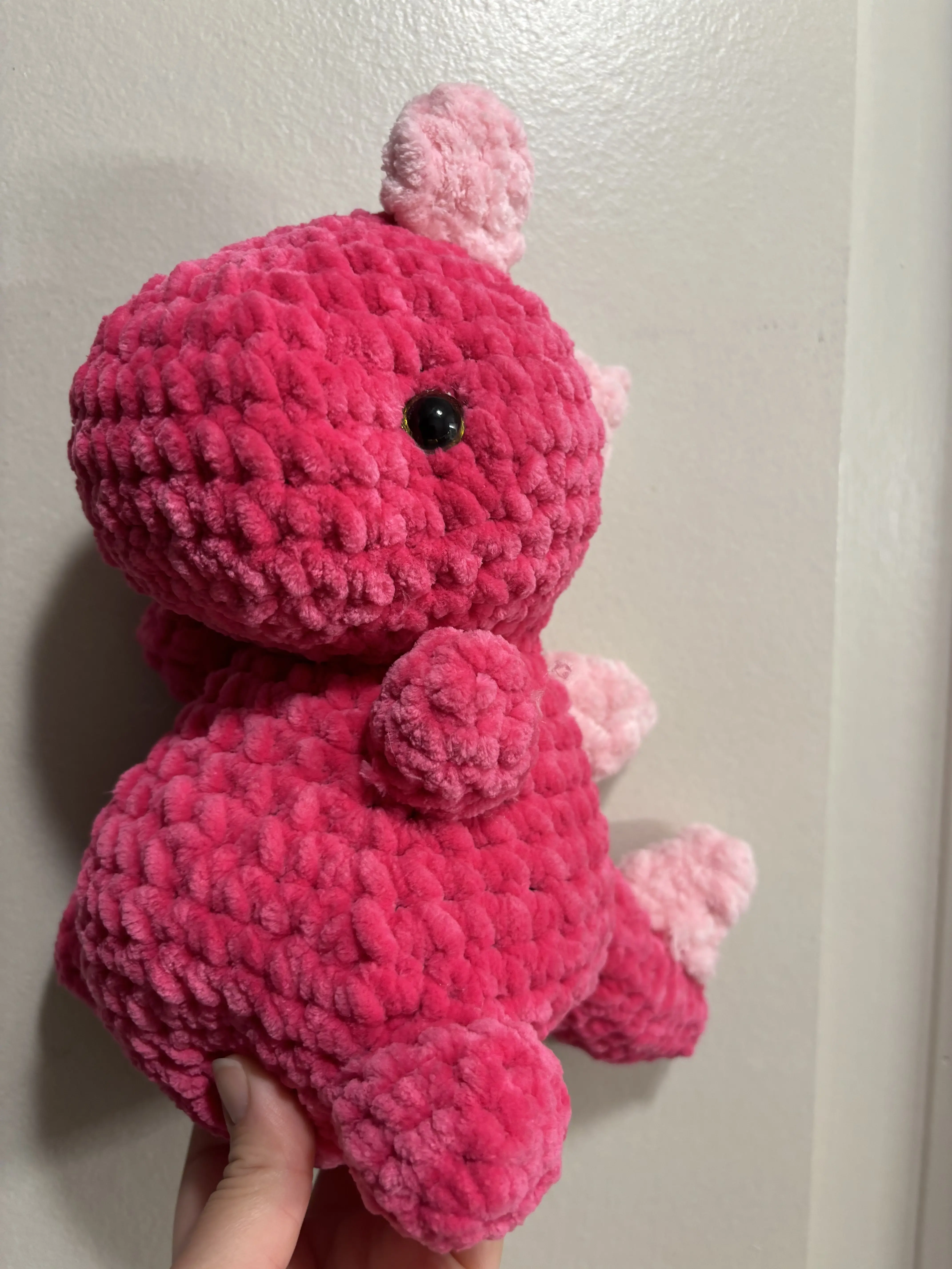 Chunky Crochet Pink Dinosaur Cute Handmade Crochet Dino
