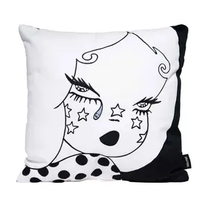 Valfré Cloud Pillow 18" x 18" All Seasons Felt Soft Blend Fabric with Original Artwork and Embroidered Details