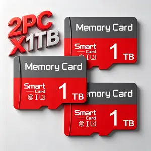2 Pack 1TB Durable SD Memory Card for Car Audio & Dash Cams, MicroSDXC Card with Adapter, Micro TF SD Cards for Surveillance Cameras, Micro SD Card for Mobile Phones, SD Card for PC & Reliable Data Storage