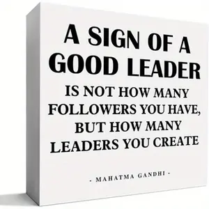 Leader Gifts for Women Men, Thank You Appreciation Gifts for Leader Boss Mentor Boss Day Christmas Birthday Retirement Gifts, Boss Lady Leader Office Desk Decor Wooden Box, a Sign of a Good Leader Signage 5x5 inch Plaque Gift