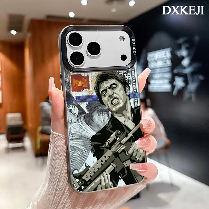 Aesthetic Scarface Pattern Smartphone Case - Customized TPU Back Cover for iPhone 17/16 Pro Max/16 Plus/15 Plus/14/13/12/11/Air Plus, Shockproof, Anti-Scratch, Durable Phone Accessory, Handheld