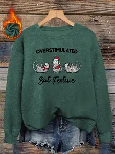 Women's Christmas Kangaroo Pattern Sweater, Long Sleeve Round Neck Pullover, Soft Elastic Fabric, Casual Fall & Winter Top