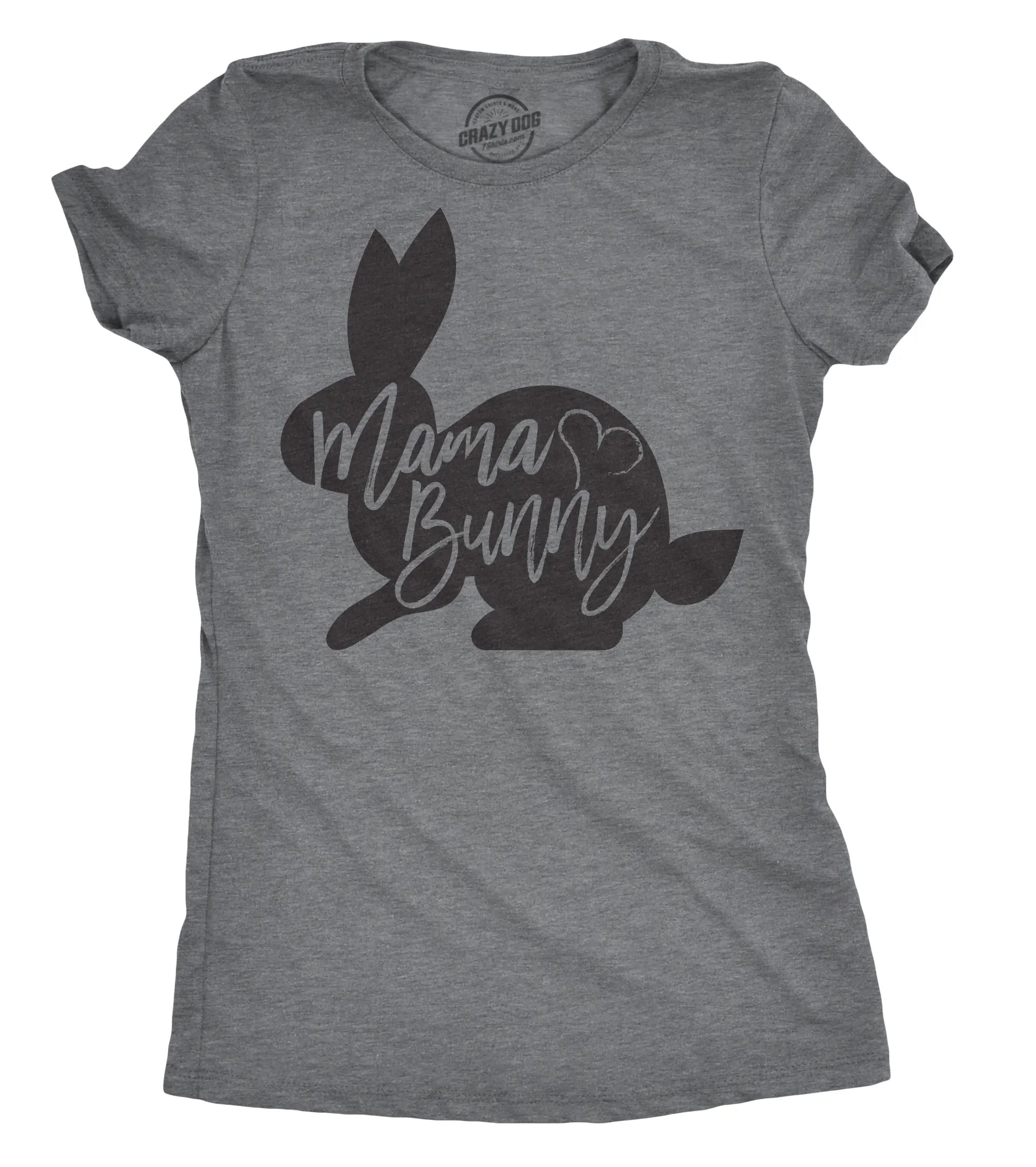 Womens Mama Bunny T Shirt Cute Adorable Easter Gift Faith Tee for Ladies Funny Womens T Shirts Cute Vintage Fashion Casual Ladies T-Shirt Gift Easter Tops for Women Funny Animal Top Women's Novelty Tees Dark Grey