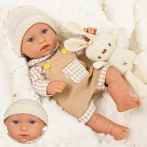 DEARBEI 12 inch doll set, simulation doll, vinyl material, including doll, clothing set, doll, four limb movable, washable, birthday gift, children's toy, Christmas gift, reborn doll, holiday gift, Valentine's Day gift