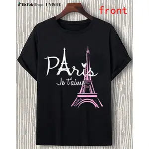 Unisex I Love Paris Tee in Soft 100% Cotton - Casual French Eiffel Tower Design
