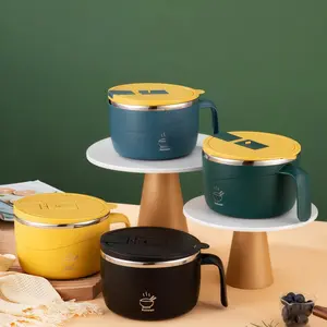 1 Piece 1200ML Large Capacity Noodle Bowl, Instant Noodles Bowl, Multi-Functional Anti-Hot Soup Pot, Home Office Dorm Utensils, Summer Father's Day Gift