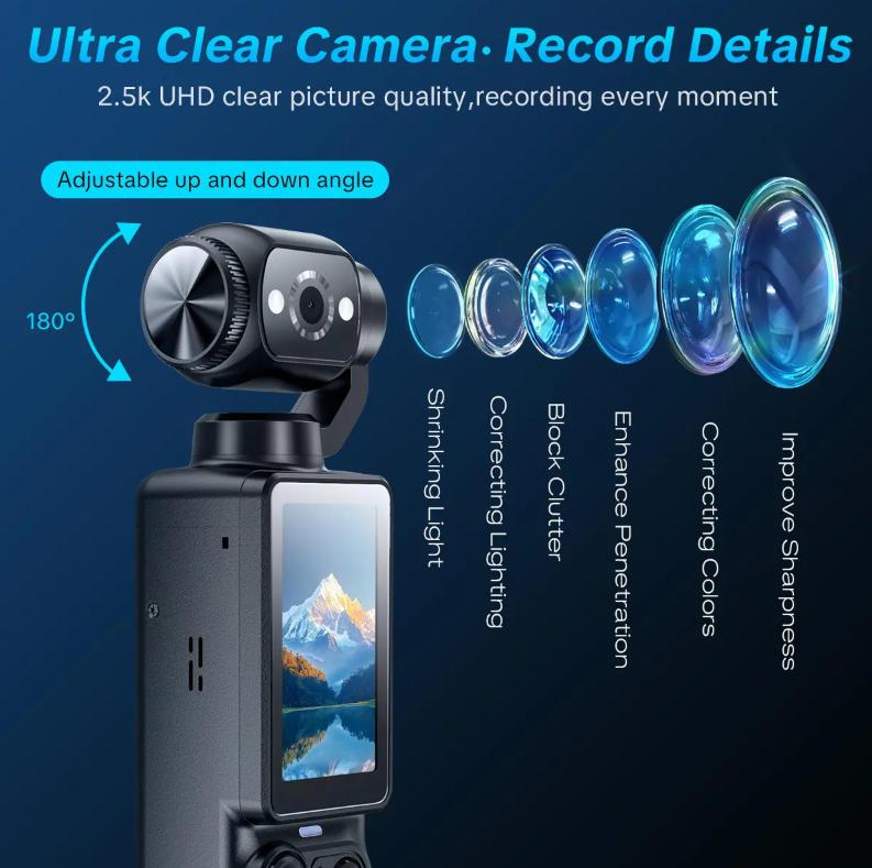 Newly upgraded 2.0 version Vlogging Camera with Videos, Pocket Camera , Fast Focusing, Digital Video Camera for Photography, Digital Camera, kamera pocket, pocket camcorder Compact camera digital Recording, Perfect Holiday Gift