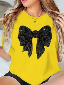 Women's Fall Casual T-Shirt, Fashion Letter Print, Comfortable Short Sleeve, Running Sportswear, Soft Breathable, Outdoor Leisure