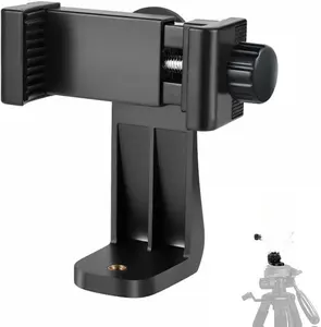 Phone Tripod Mount Adapter/Universal Tripod Cell Phone Holder, Fits Any Smartphone, 1/4" Standard Screw, Rotating Vertical and Horizontal, Compatible with iPhone, Samsung, Selfie Stick, Monopod