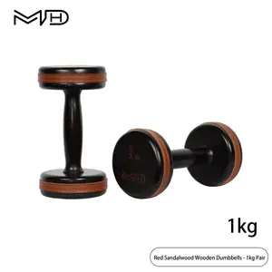 1 Pair 1kg Mdh Brand Premium Bloodwood Dumbbells, Home Gym Workout, Body Weight Training, Scientific Fitness Tool, Men & Women
