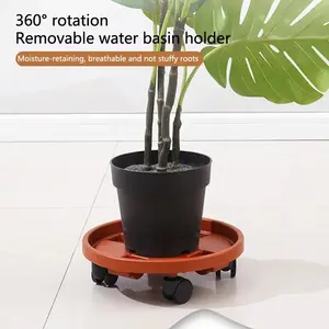 Round Rolling Plant Cart with Wheels, Load Capacity 200 Lbs, Indoor and Outdoor Use, Garden Planter Tray, Durable Plant Stand