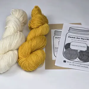 Pickle Jar Yarn Dye Kit for Wool and Protein Fibers in Red and Yellow Colors with Acid Dye and Citric Acid for Easy Home Dyeing