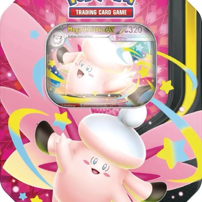 Pokemon TCG Exclusive Mega Moontlit Tin, Non-Sports Trading Card Collectible Accessory