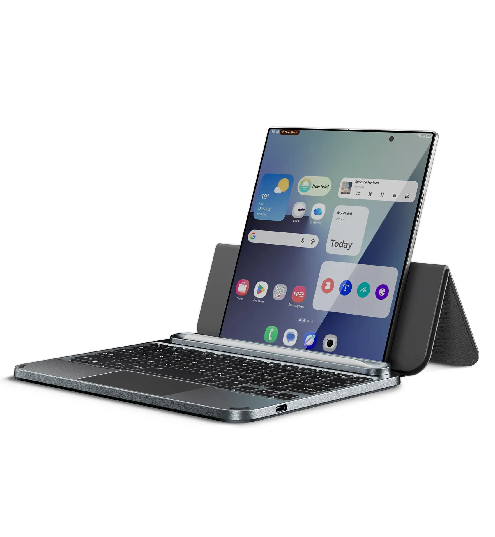Dexnor for Samsung Galaxy Z Fold 8/8 Ultra/7/6/5 Keyboard Case, Portable Compact Mini Bluetooth Keyboard with Adjustable Stand/Touchpad/Pen Holder/Backlit for 4.7"-11" Phones/Tablets/iPad mini