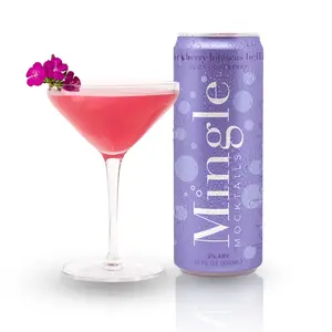 Mingle Mocktails Blackberry Hibiscus Bellini Beverage 12 OR 24-Can Pack – Sophistication in Every Sip Purple Healthy