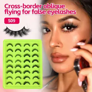 16 Pairs 3D Multi-Layer Dense Natural Realistic False Eyelashes, European and American Style, Line Strips, One-Piece Design, Makeup