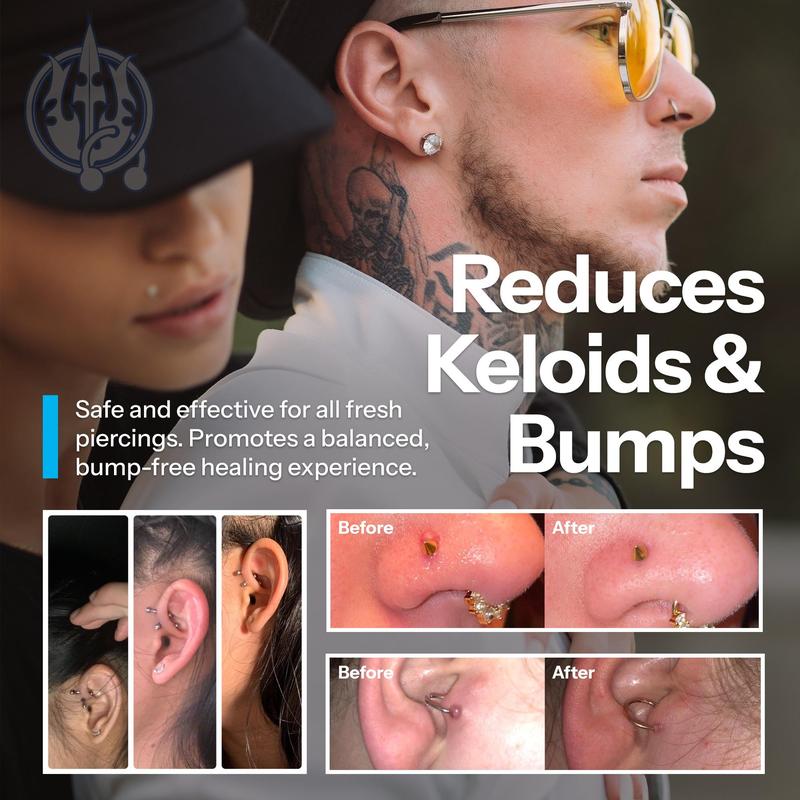 H2Ocean Piercing Aftercare Spray - Natural & Organic Saline Solution – Sea Salt + Lysozyme Formula for New Piercings – Gently Cleanses and Moisturizes Daily