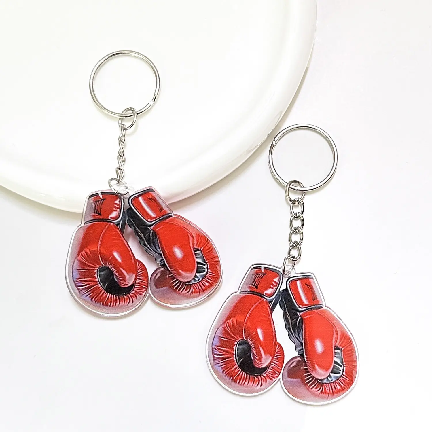 Acrylic Anime Boxing Glove Keychain for Males - Smooth, Lightweight, Viral Creative Fashion Bag Charm, Cool Sporty Car Backpack Decor, Holiday Present for Boys
