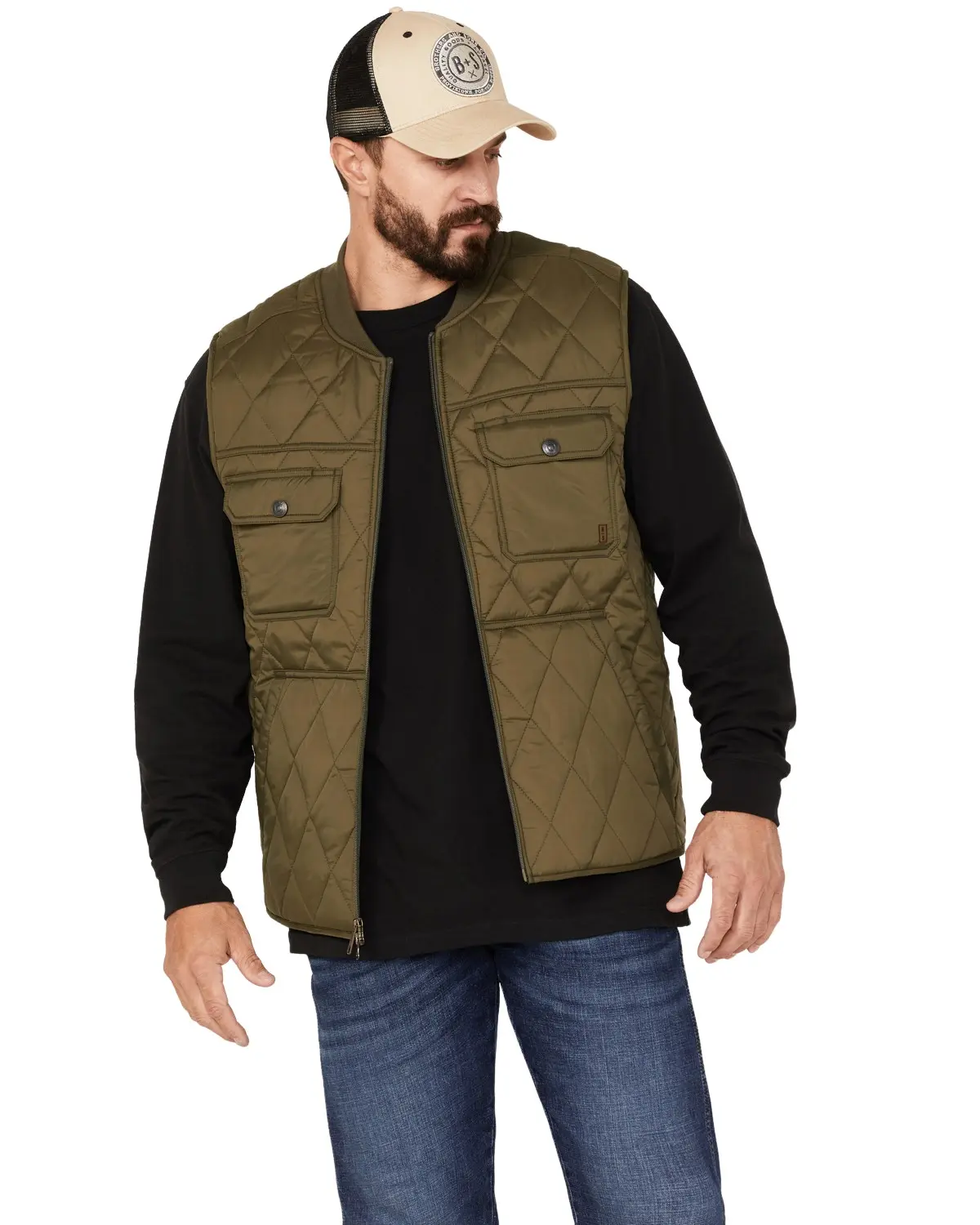 Brothers And Sons Men's Men'S Quilted Varsity Vest - Basfa22v07-Olv