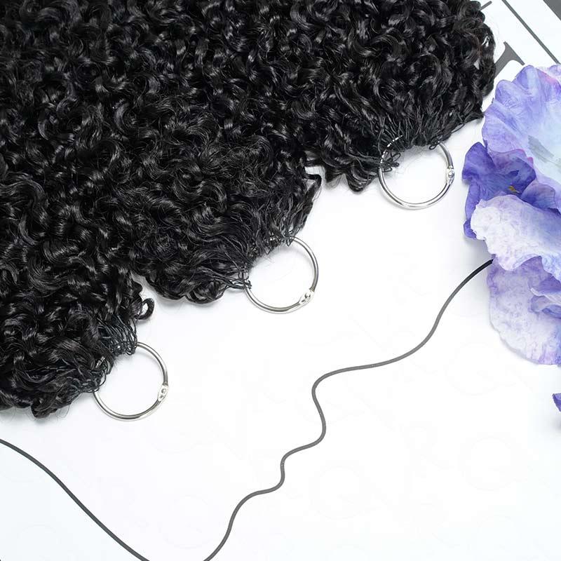 QVR Kinky Straight Crochet Hair Natural Black Machine Made Feather Crochet Human Hair Extension TikTokShopHolidayHaul