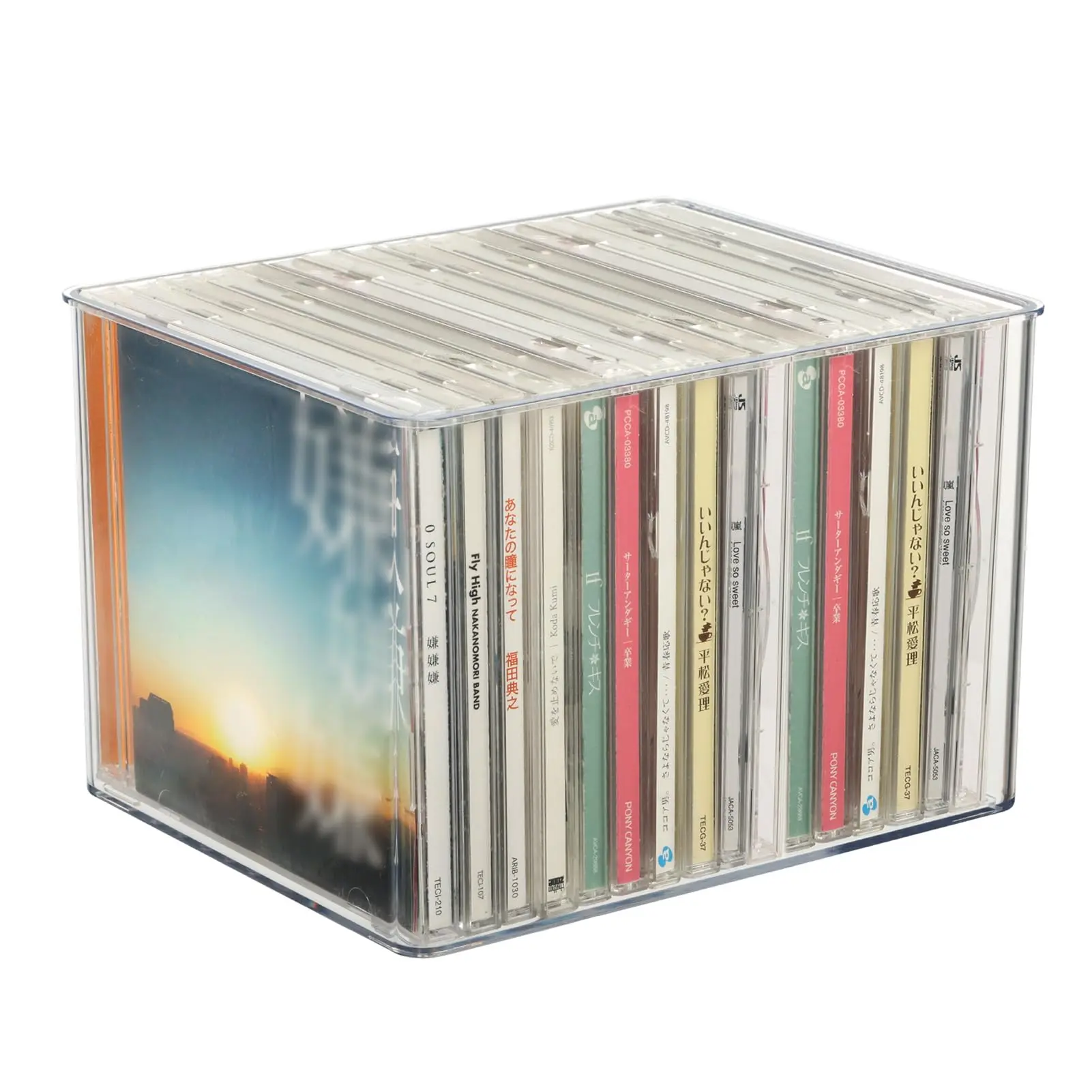 Cd Storage Box  Holder Stand Clear Plastic Dvd Desk Rack Organizer Stackable Lidless Display Cases Video Game For Theatre Room Collectibles Holds 17 Case