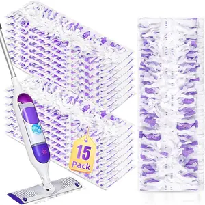 15 Pack Disposable Moping Pads Refills Compatible For Power Mop Multi-Surface Mop And PowerMop Wood Mop, Replacement PowerMop Pads For Floor Cleaning