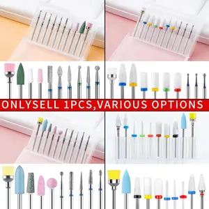 10Pcs Mixed Nail Drill Bits Set, 4 Styles Optional Diamond Ceramic Tungsten Carbide Rotary Grinding Heads with Storage Box, Professional Manicure Pedicure Tools for Acrylic Gel Nail Removal Cuticle Clean Salon Home Use