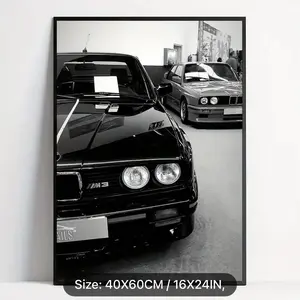 BMW M3 Art Car Canvas Poster - Automotive Theme Wall Decor - Frameless High-Quality Photo Paper - 15.75x23.62inch - Gift Idea Decoration