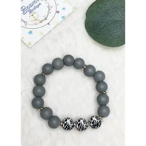 Wooden Bracelets: Grey