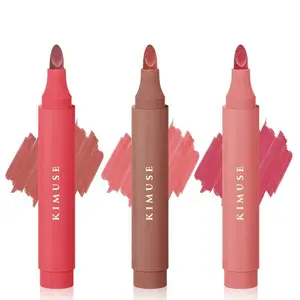 Lip Stain Tip Marker Set, Long-Lasting Waterproof Smudge-Proof Lip Liner Stain, Matte Finish, All-Day Wear Lip Color (Sunset Nudes)