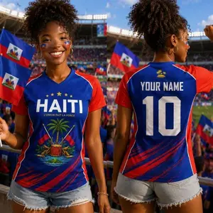 Haiti Soccer Jersey Personalized, Haitian Soccer Jersey For Men Women, Custom Haiti Jersey Shirt, Haiti Football Jersey Fan Gift LS2 50J