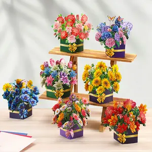 3D Pop-Up Flower Bouquet Greeting Card - Ideal for Birthdays, Anniversaries, Father's Day, Mother's Day, Valentine's Day|Colorful Florals design with butterfly embellishments|Perfect for Special Occasions