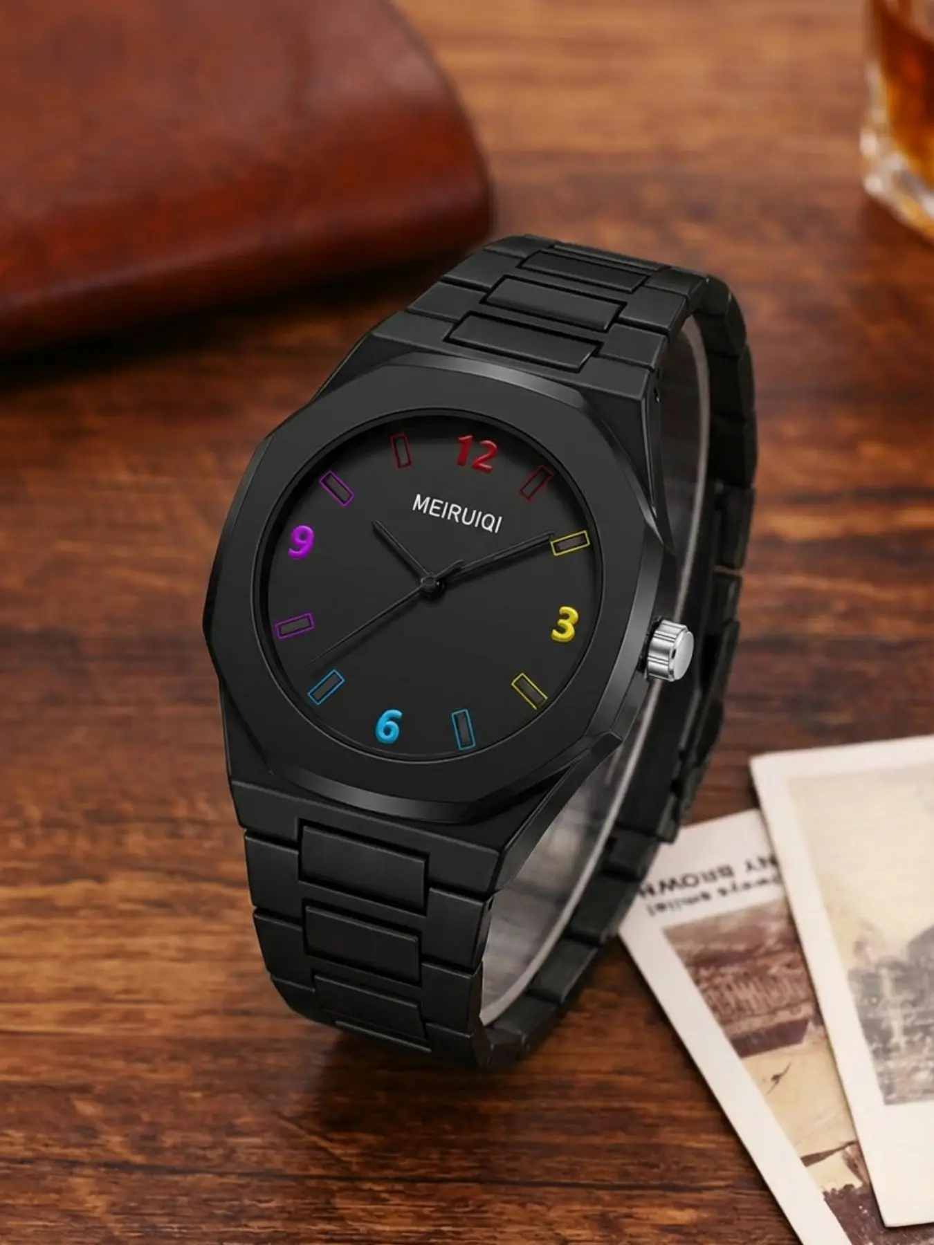 Men's Business Round Dial Quartz Watch, Fashion Analog Watch for Party, Daily Clothing Decor, Trendy All-match & Exquisite Watch for Birthday Gift with Box