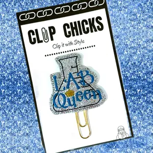 Lab Queen Novelty Paper Clip, Fun Bookmark, Planner Clip, Journal Accessories, Paper Organizer, STEM Gifts, Whimsical Gifts for Readers and Writers, Unique Gifts under $5.