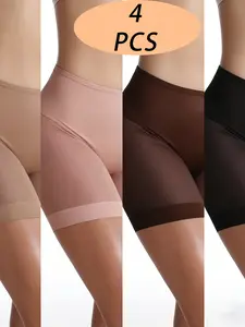 Women Tummy Control Shaping Leggings Butt Lifter Breathable Slim Body Shaper Fitted Pants 4-Color Pack
