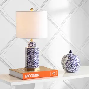 JONATHAN Y Diana Ginger Jar Ceramic/Metal LED Table Lamp , for bedroom, living room, foyer, hallways, dining room, dorms