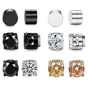 Stainless Steel Magnet Piercing Set - 6 Pairs of Explosive Painless Earrings for Men & Women, Gift for Family and Friends cartilageearrings