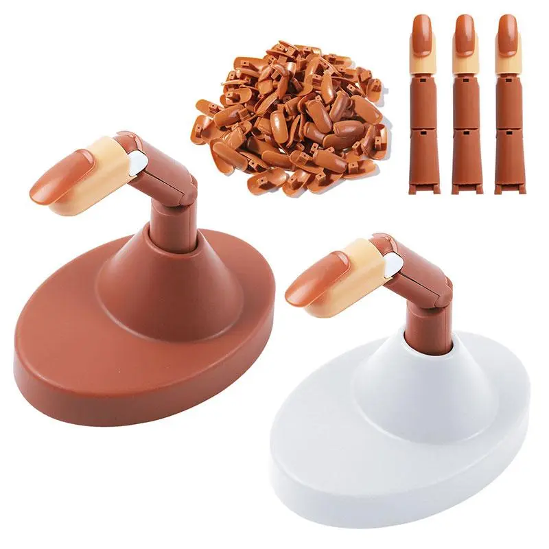 Nail Training Hand Nail Art Practice Model With Base Showing Shelf Manicurist Beginner Replace Finger Tips Nail Piece