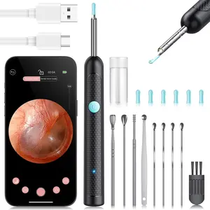 1080P HD Ear Wax Removal Tool with Camera, 6 Ear Spoon Set, Rechargeable USB/Battery Dual Power, tar Cleaning Device for Safe Ear Care Ear Wax Removal Kit Wireless Visual Ear Cleaner Earwax Removal Kit Portable