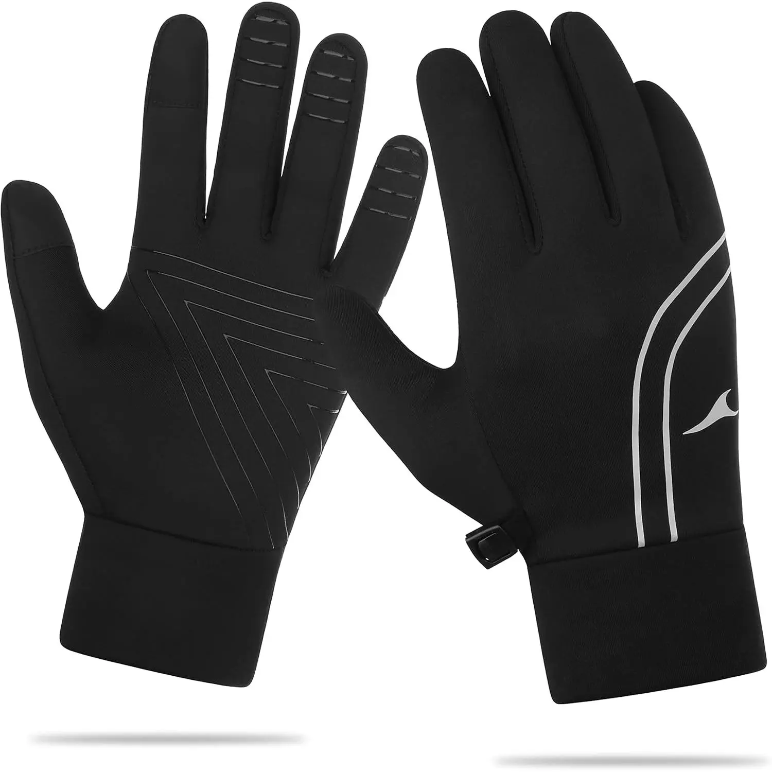 Men's & Women's Winter Running Gloves - Lightweight Thermal Warm Touchscreen Liners with Reflective Tape, TPU, Anti-Slip Design for Multi-Sport Use, Lifting Weights, Cycling, Plastic, Unisex Names, Walking, Texting, Sporty Sports Gloves