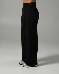 Aura Wide Leg Pant - Black