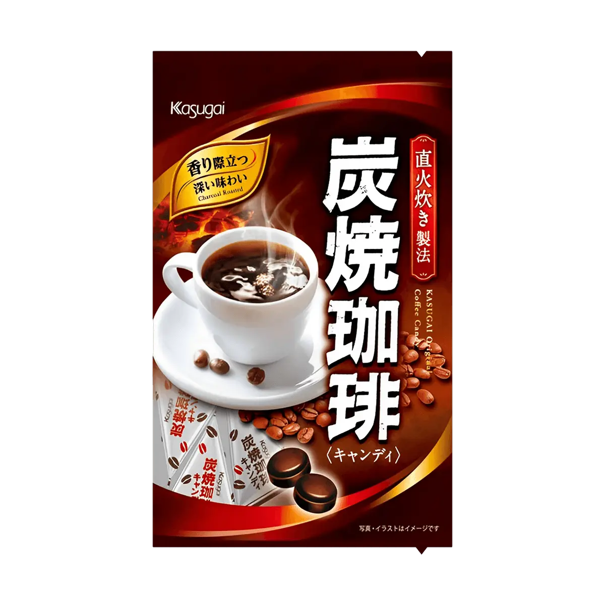Kasugai Japanese Roasted Coffee Hard Candy - 100g Bag, Energizing & Refreshing Coffee Flavor Drops for Focus