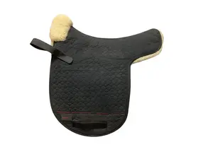 Horse Dream Dressage Shaped Fleece Back Saddle Pad BLK