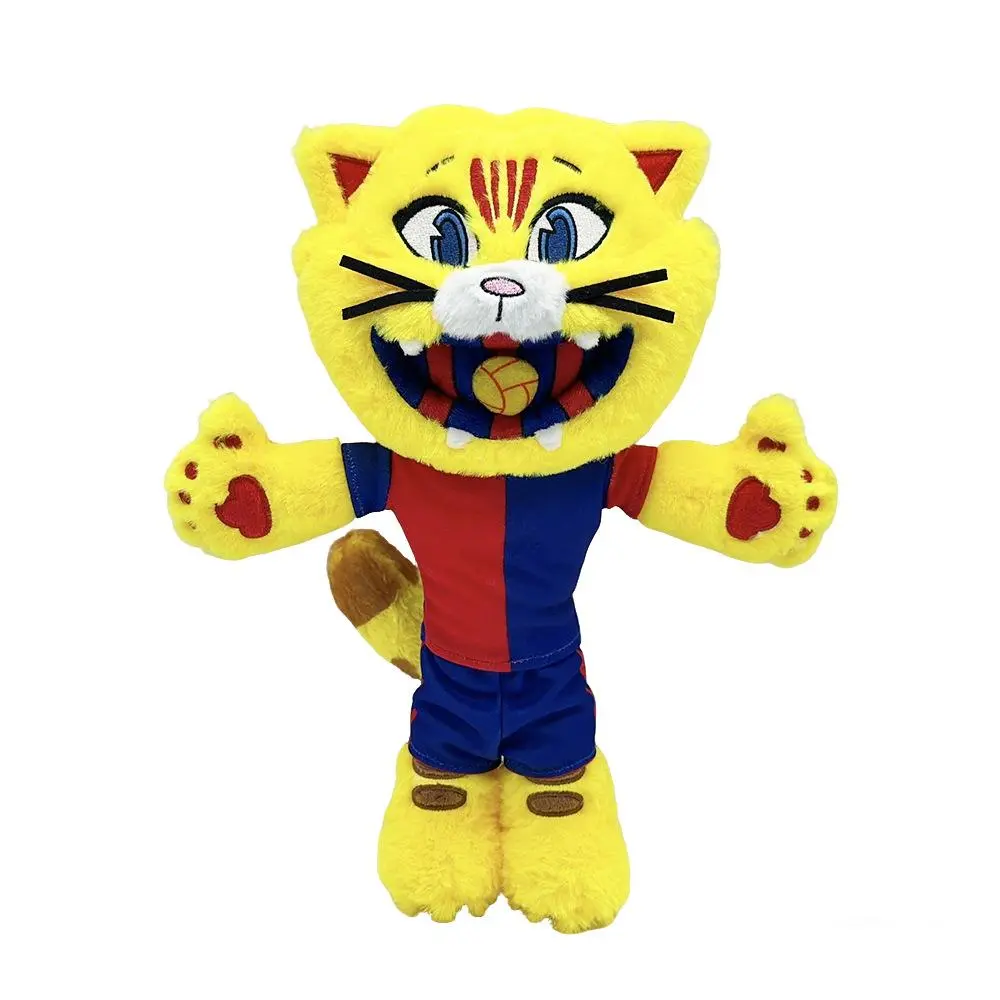 Barcelona Football Sports Mascot Stuffed Doll - Durable Soft Fluffy Cuddly Toy, Soft Cuddly Gift for Kids, Home Decoration, Barcelona Football Mascot