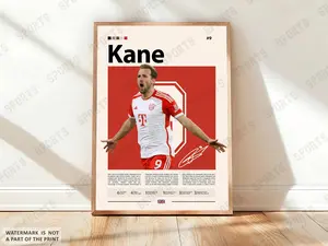 [Sale Off To 40%] [UNFRAMED] Harry Kane Poster, England Football Soccer Wall Art Decor